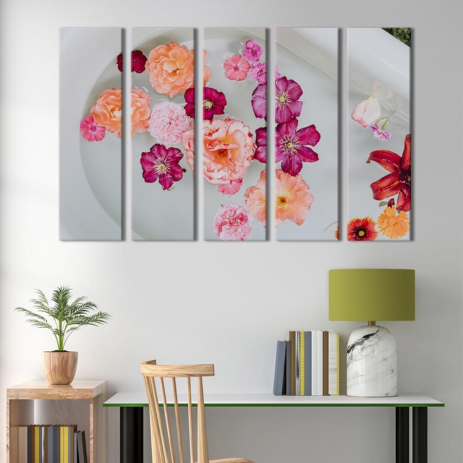 Картина на холсте Чудесные цветы на воде 87x50 см (933-51)