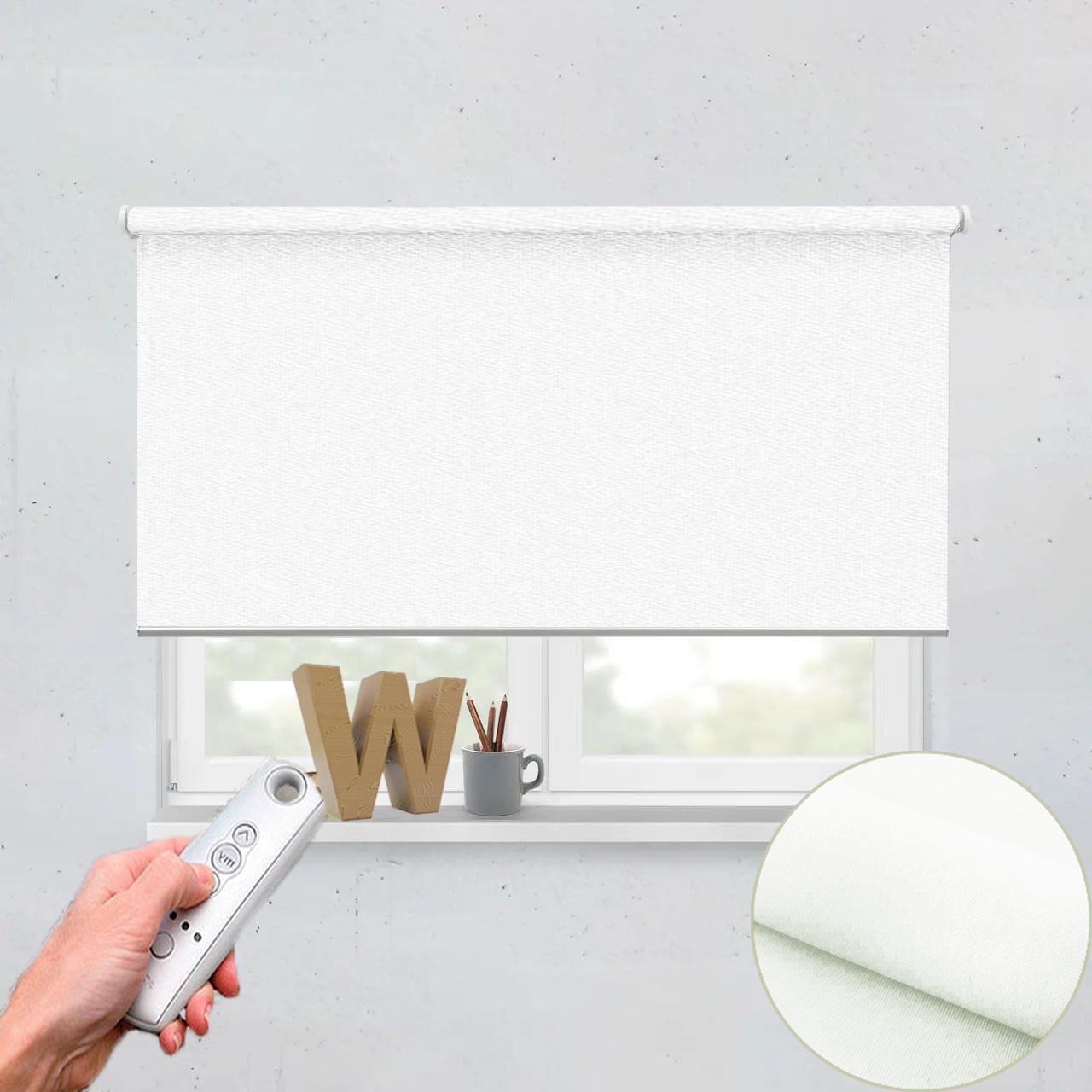 Рулонная штора автоматическая Wenster Перла 800 97,5х350 см с электродвигателем Белый (i163120261)