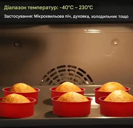 Форма силіконова кругла для випікання 10,3 см Червоний (SAM-8972) - фото 8