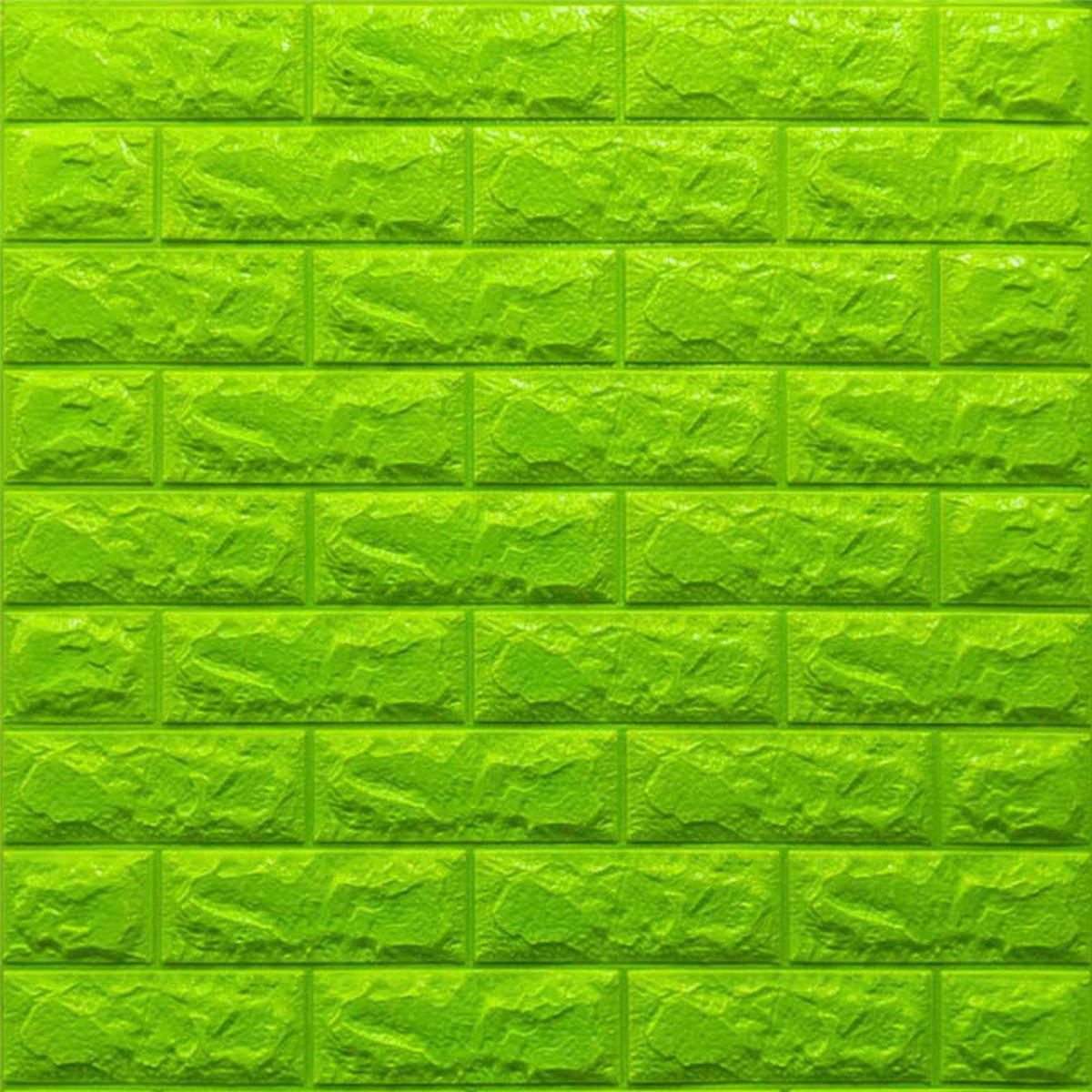 Декоративная 3D панель самоклеющаяся Sticker Wall Кирпич 700x770x7 мм Зеленый (013-7)