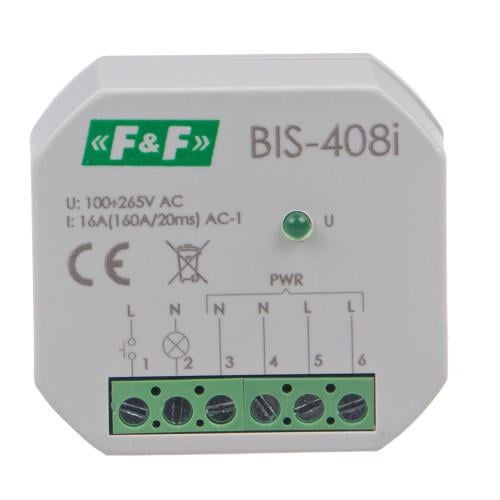 Реле импульсное F&F BIS-408LED 165-265 В AC 16 A 160 A/20 мс (00000062687)