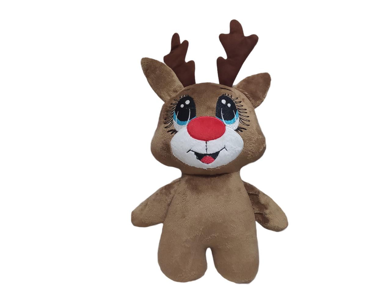 Мягкая игрушка Олень новогодний 30 см Коричневый (04600)