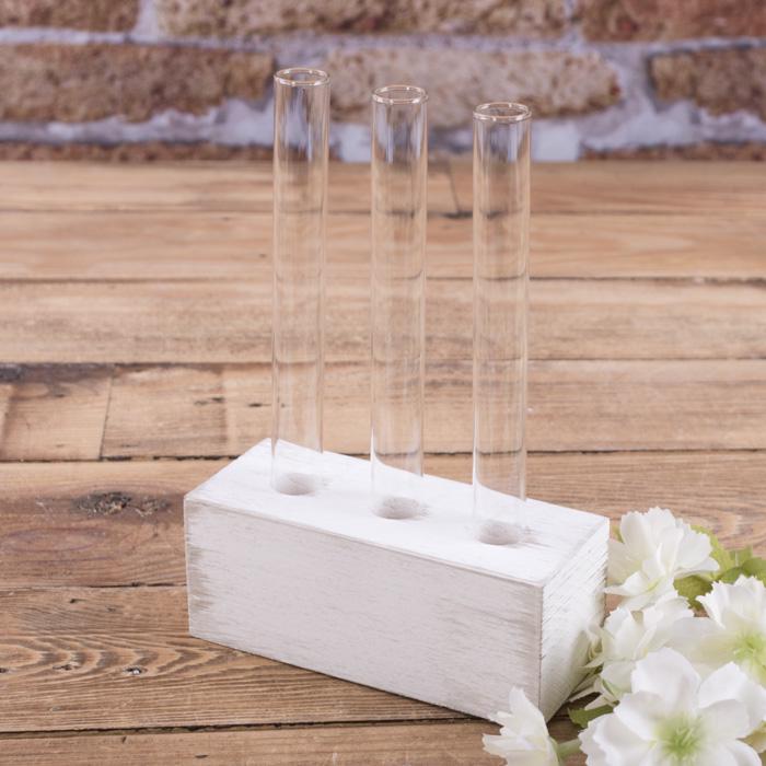 Ваза-подставка на 3 пробирки эко белый (4654-3)