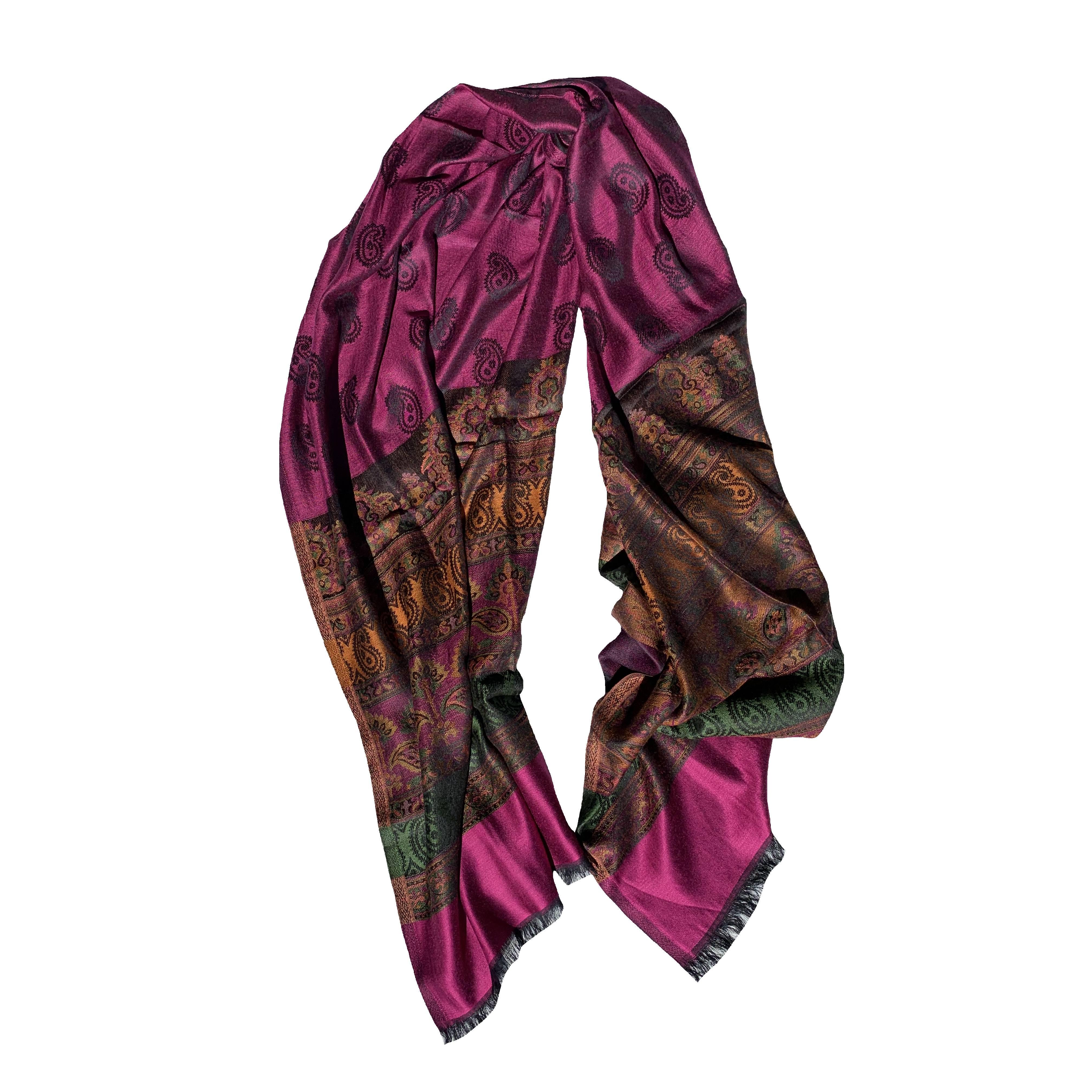 Шарф Silk Route из тонкой шерсти двухсторонний Розовый (1046)