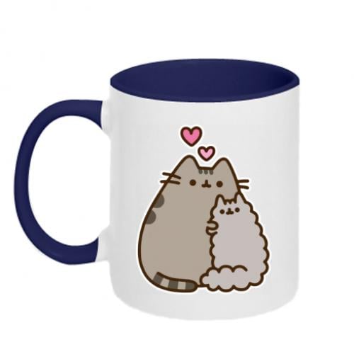 Чашка двухцветная Love Little Pusheen 320 мл Белый с синим (14395251-19-187054)