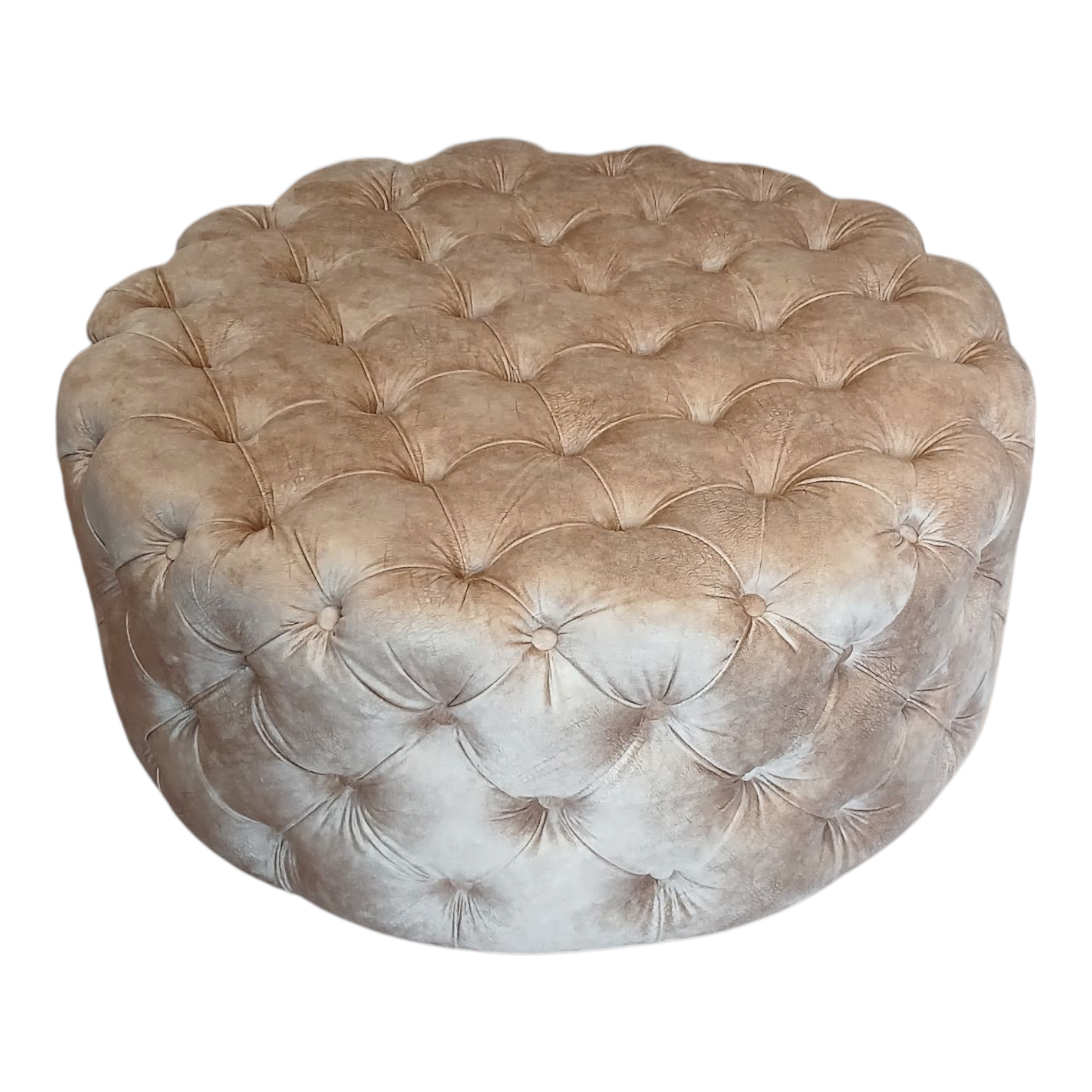 Пуф круглий з капітоне Пандора велюр Мілана d 100 см висота 45 см Капучино - фото 3 Пуф круглий з капітоне Пандора велюр Мілана d 100 см висота 45 см Капучино - фото 3