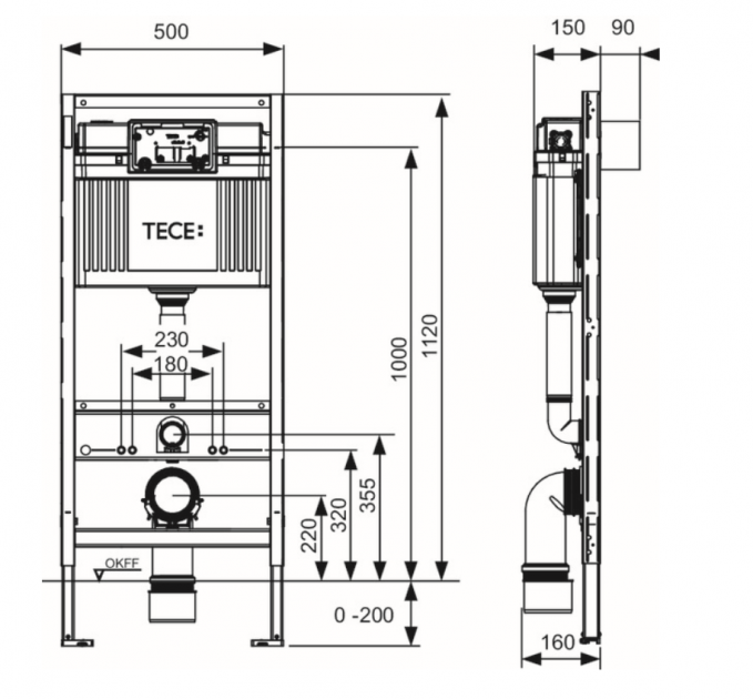 Инсталляция TECEbase 9400006 комплект 4в1 c кнопкой смыва (9.400.006) - фото 4