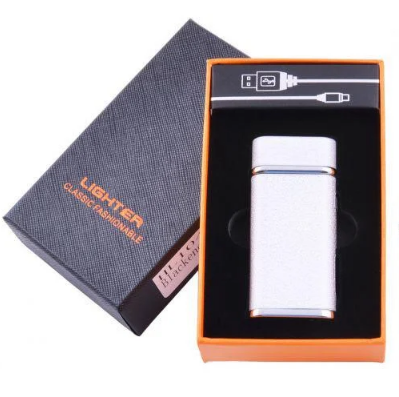 Зажигалка электроимпульсная Lighter Pulse в подарочной коробке Silver (32162019)