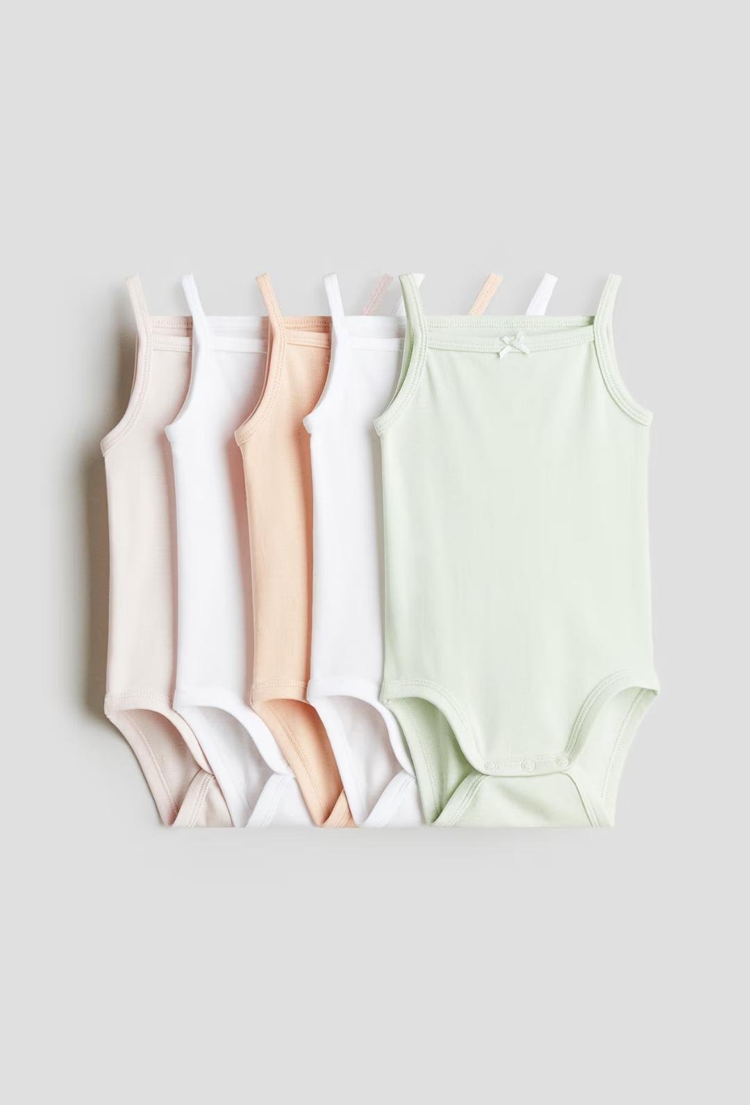 Набір дитячих боді-майок для дівчинки H&M 50 см 5 шт. Різнокольоровий (25063003A)