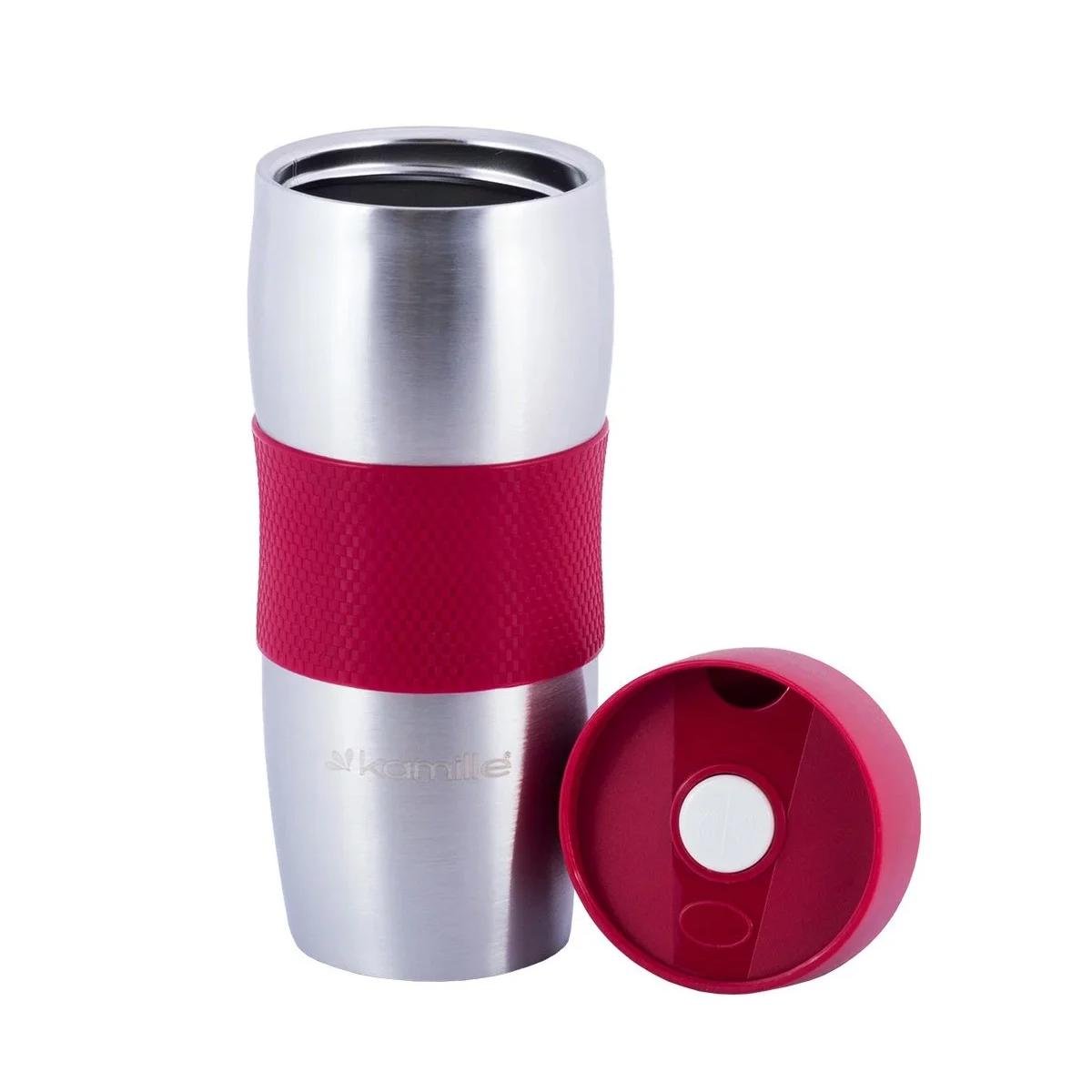 Термокружка Kamille 2053R из нержавеющей стали 380 мл Красный - фото 2