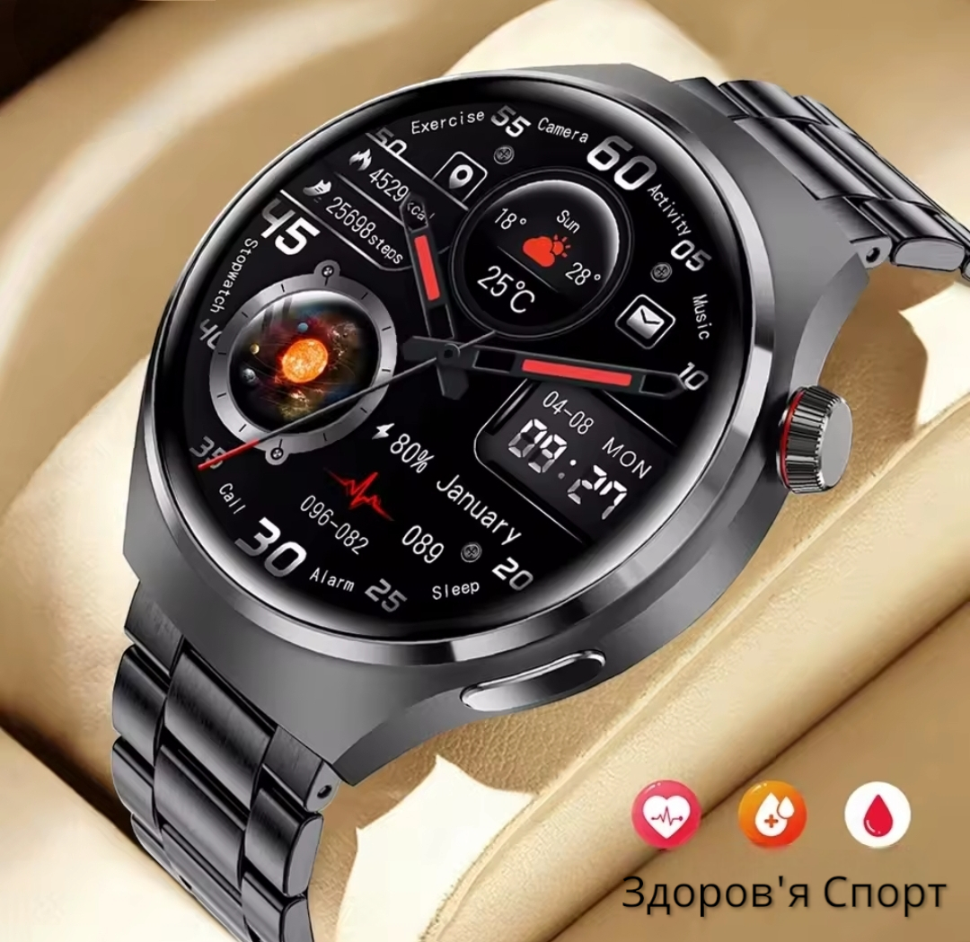 Смарт годинник чоловічий HW Line/Siri Android/IOS месенджери/ Чорний - фото 5 Смарт годинник чоловічий HW Line/Siri Android/IOS месенджери/ Чорний - фото 5