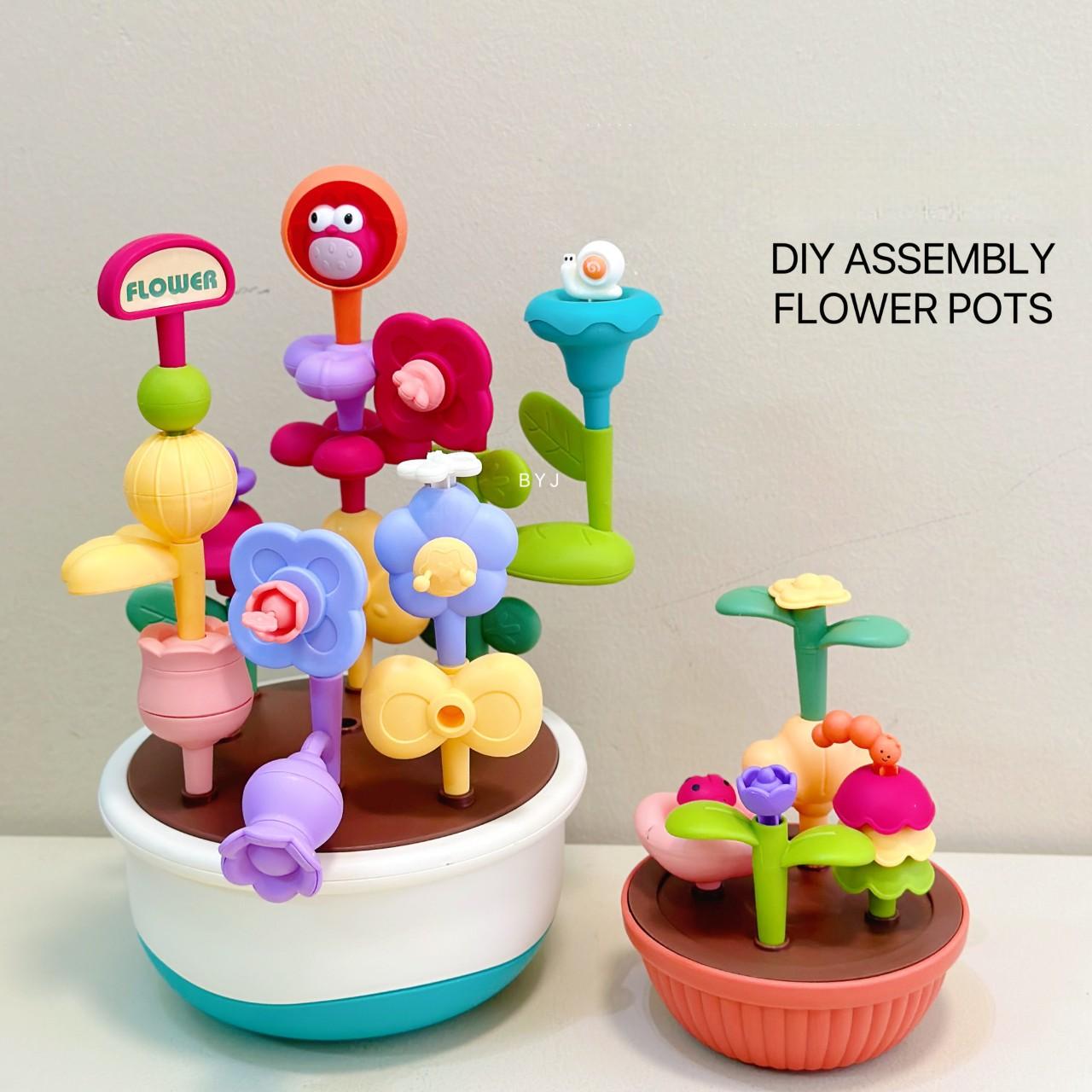 Конструктор дитячий BeiDiou Квітковий Сад DIY Assembly Flower Pots Різнокольоровий (4184) - фото 4