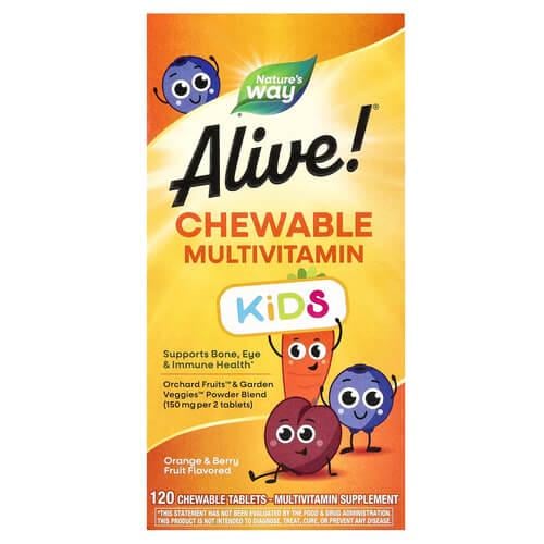 Мультивітаміни для дітей Nature's Way Alive Kid's Chewable Multivitamin 120 жувальних табл. (NWY-15786)