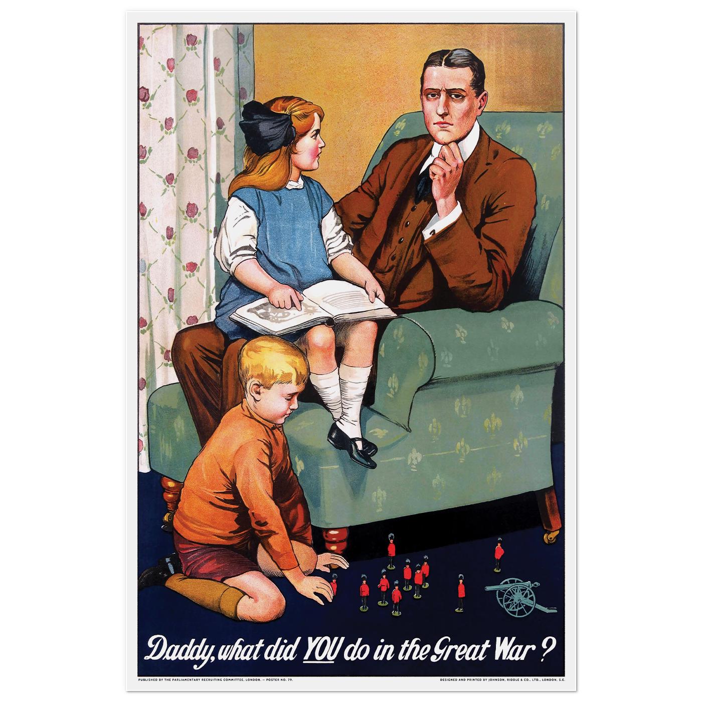 Плакат вінтажний Що ти робив під час війни? 1915 57x86 см (0252)