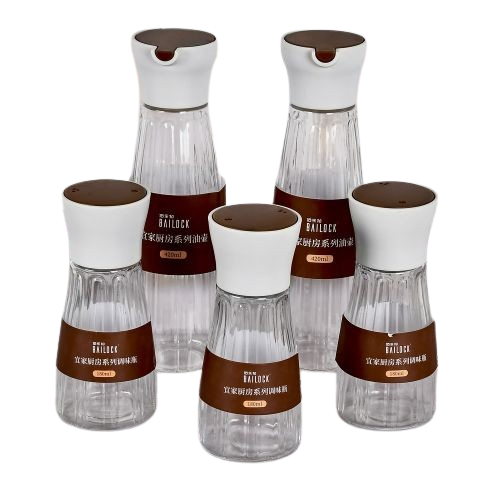 Набір контейнерів для олії та спецій Stenson R32816 5 предметів 420 мл та 180 мл (610131)