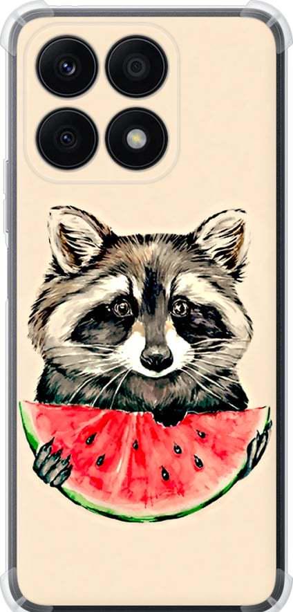 Чехол на Huawei Honor X8a Енотик с арбузом (4605sp-2963-42517)