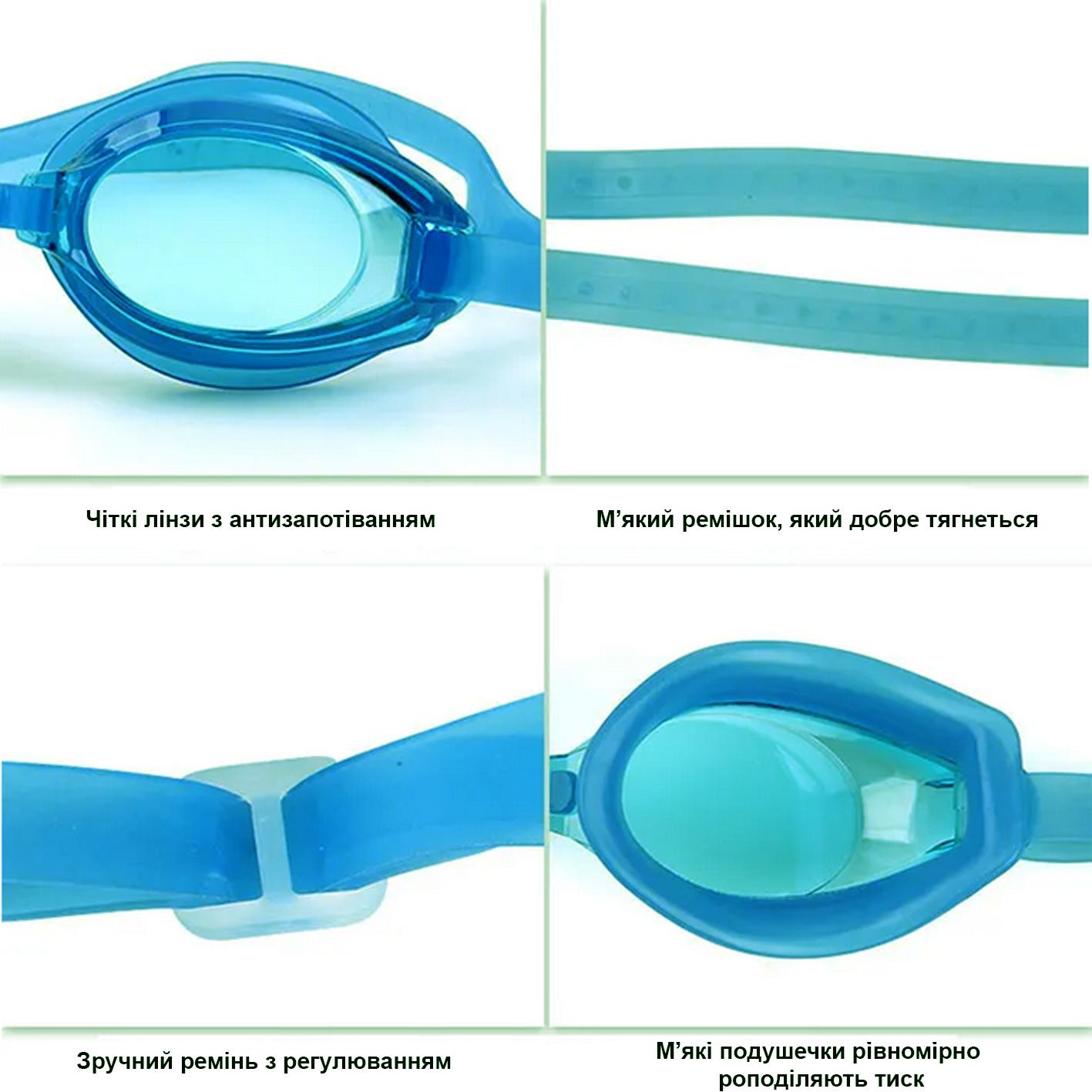 Окуляри для плавання Newt Swim Goggles NE-PL-700-BL універсальні дитячі/дорослі Блакитний - фото 2