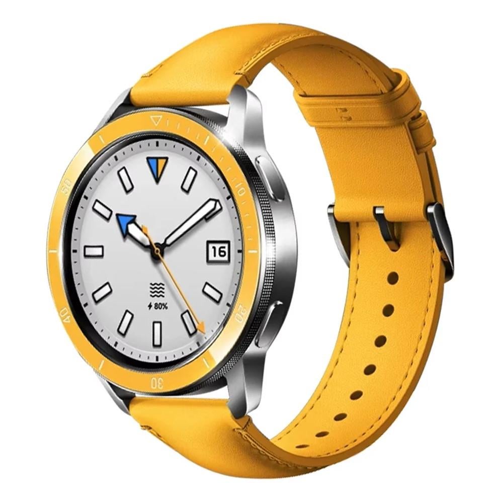 Ремешок для смарт-часов кожаный Xiaomi Watch 2/2Pro/S4/S3/S2/S1 22 мм Yellow (2486799459)