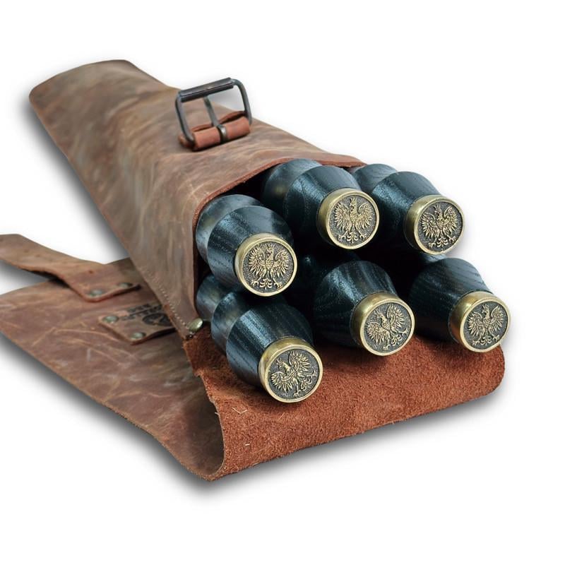 Набір шампурів BS57 Польський герб у чохлі зі шкіри