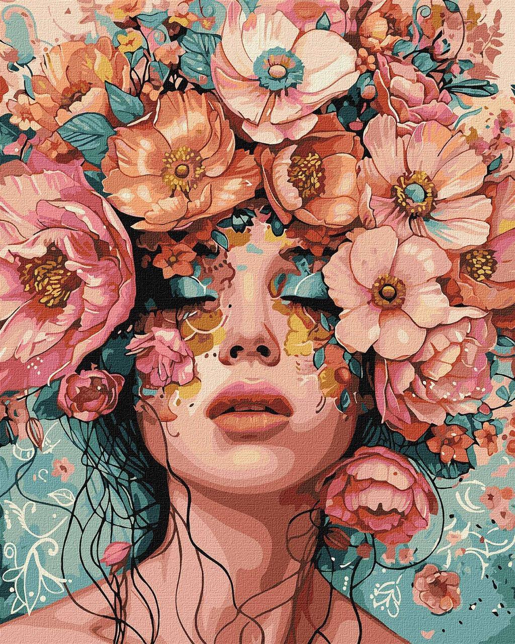 Картина за номерами Ideyka Дівчина у квітах 40х50 см (2847123775)