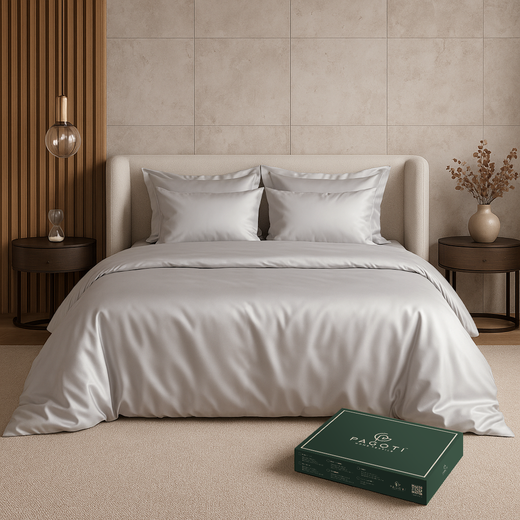 Комплект постільної білизни ліоцелл PAGOTI Aura євро 2х50х70/2х70х70 см Світло-сірий