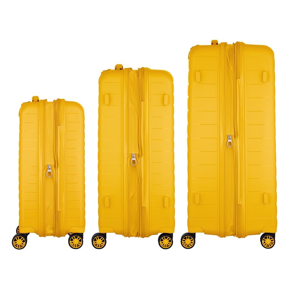 Набір валіз дорожніх 2E Aero поліпропілен замок TSA з 4 колесами S/M/L Бурштиново-жовтий (2E-SPP-AERO-SET3-AY) - фото 4