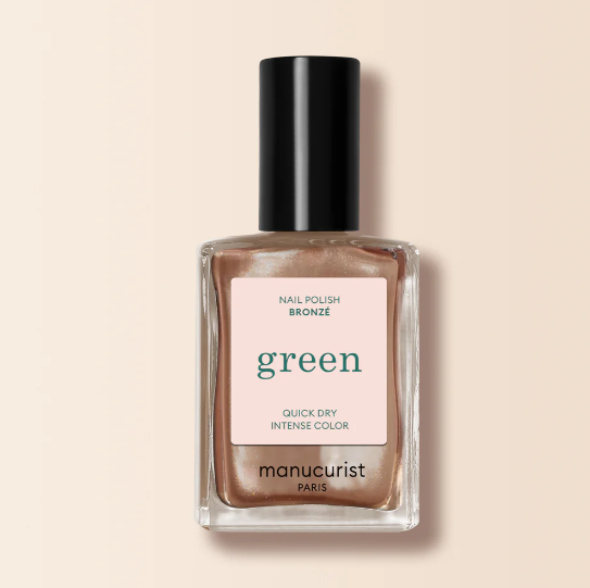 Эко-лак для ногтей Manucurist GREEN Bronzé с блестками медный оттенок 15 мл Коричневый