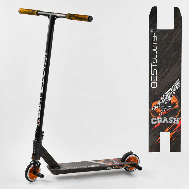 Самокат трюковий Best Scooter Crash Hic-система пеги алюмінієвий диск/дека Black/Orange (102306) - фото 2