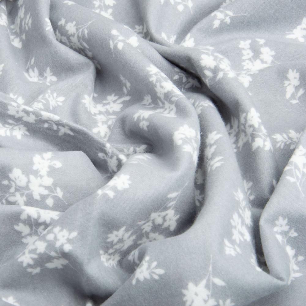 Тканина фланель бавовна для постільної білизни 1.29002/2 Букетик 170 гр/м2 240 см Сірий (27226)