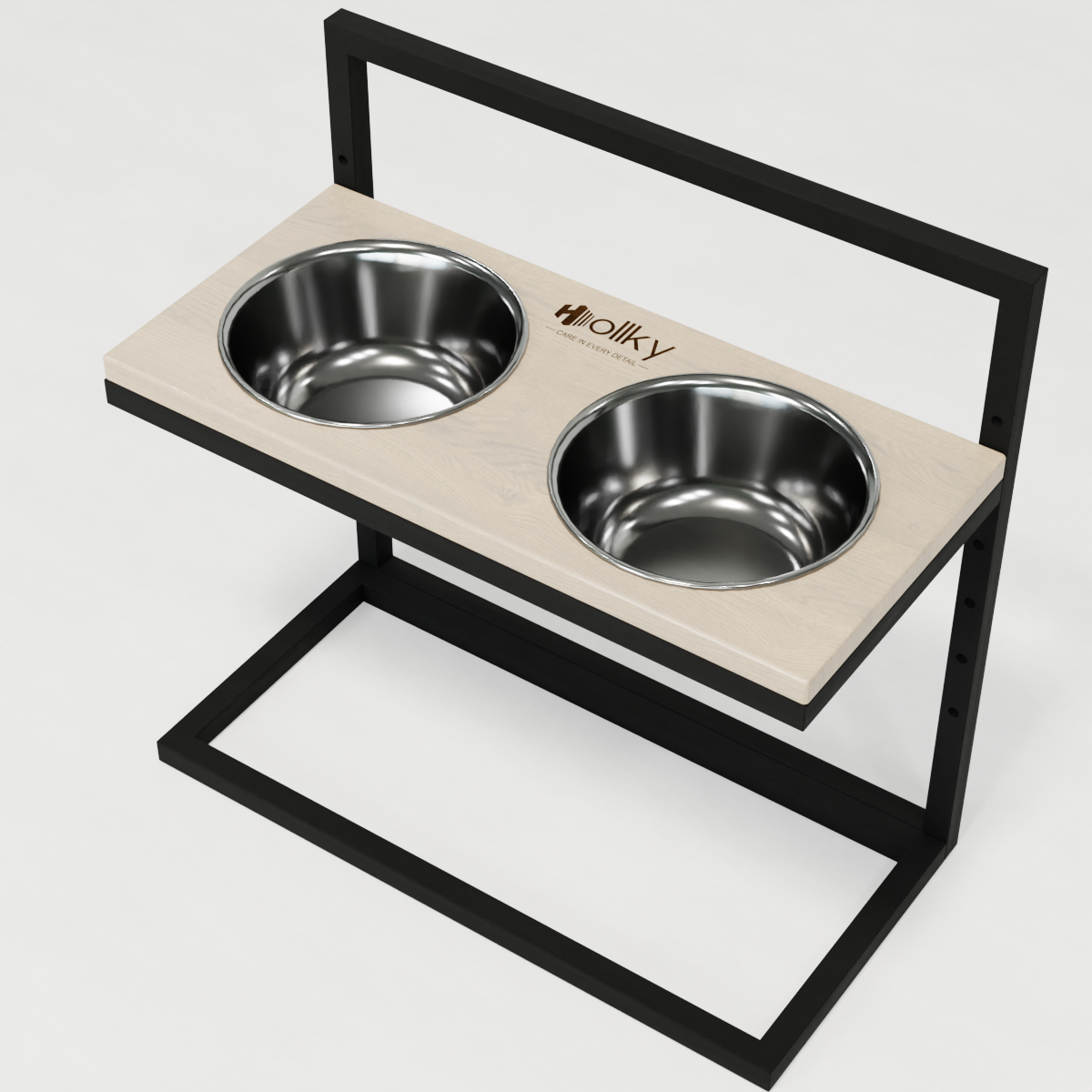 Миски на регулируемой подставке для больших собак Hollky Flex L 2х1,8 л (FL-502850-BLWH) - фото 10