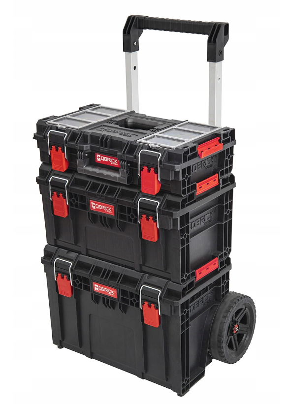 Набор ящиков для инструмента Qbrick System PRIME SET 1 модульные на колесах пластиковые 535х327х775 мм Черный