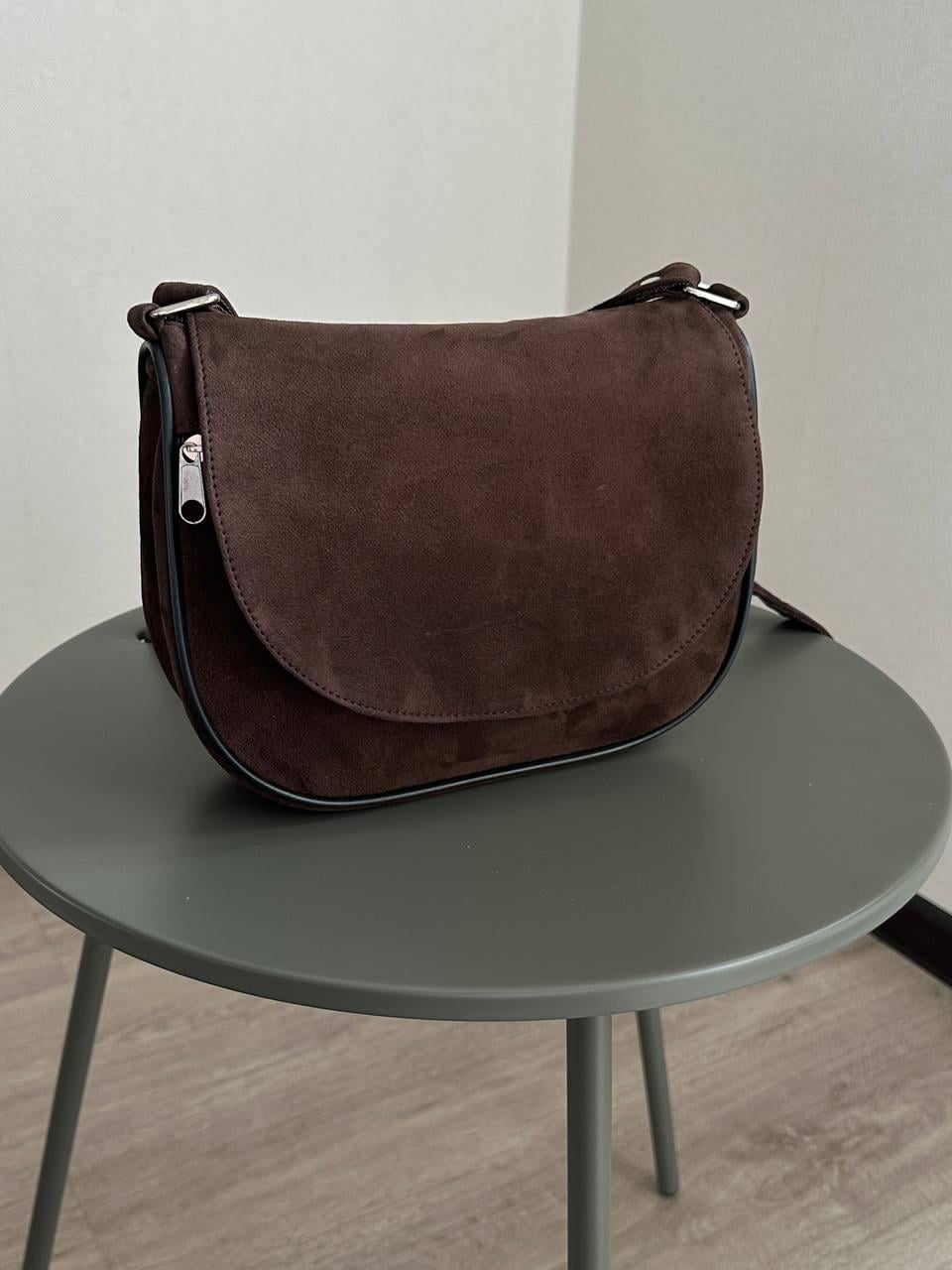 Сумка женская 113045/1 натуральная замша Коричневый