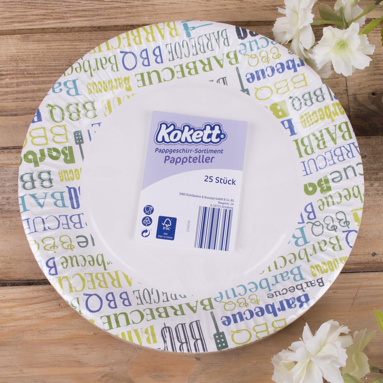 Тарелка бумажная Барбекю 23 см 25 шт. (381-1)