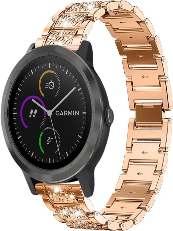 Браслет металлический Glam для Garmin Vivoactive 3 Rose Gold (32785-27)