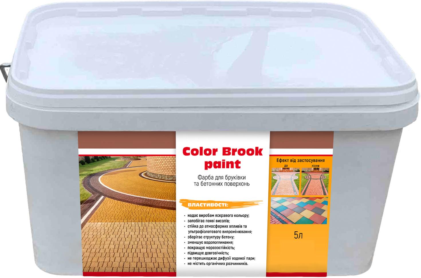 Краска для брусчатки декоративная защитная Color Brook paint 1 л Терракотовый