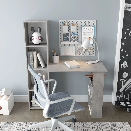 Компьютерный стол MebelProff КС-27 с полками Бетон (26437798) - фото 1 Компьютерный стол MebelProff КС-27 с полками Бетон (26437798) - фото 1