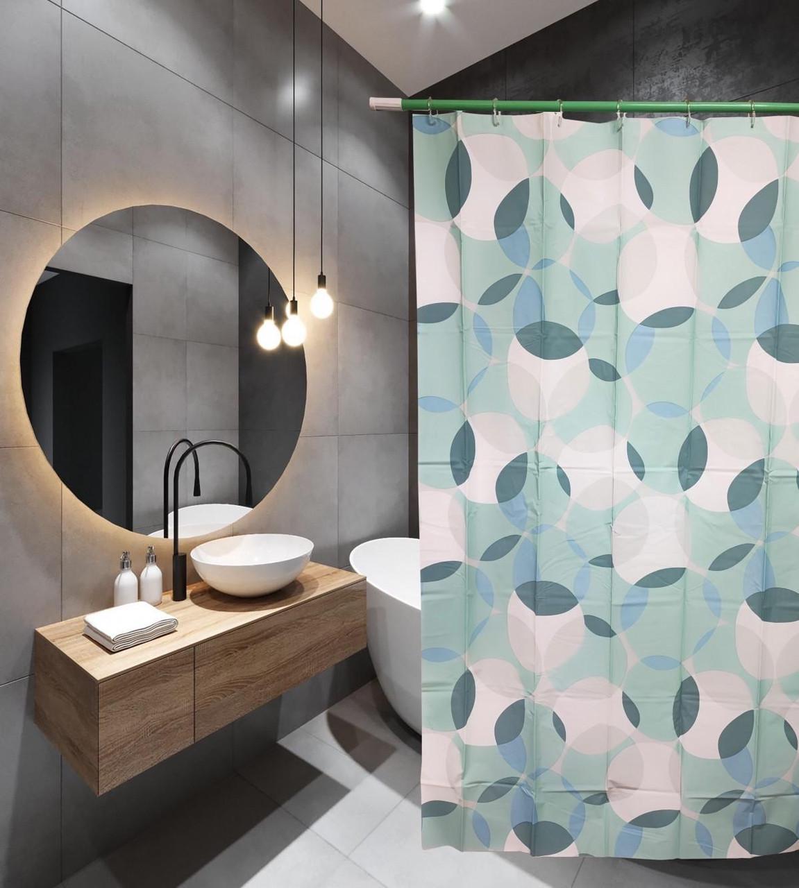 Шторка для ванной комнаты Bathlux водонепроницаемая с кольцами 180x180 см (2025069929)