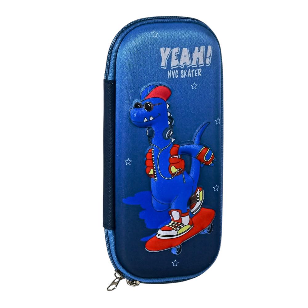 Пенал для школьника Stenson Dinosaurs R97928 10х22 см Синий (25441888)