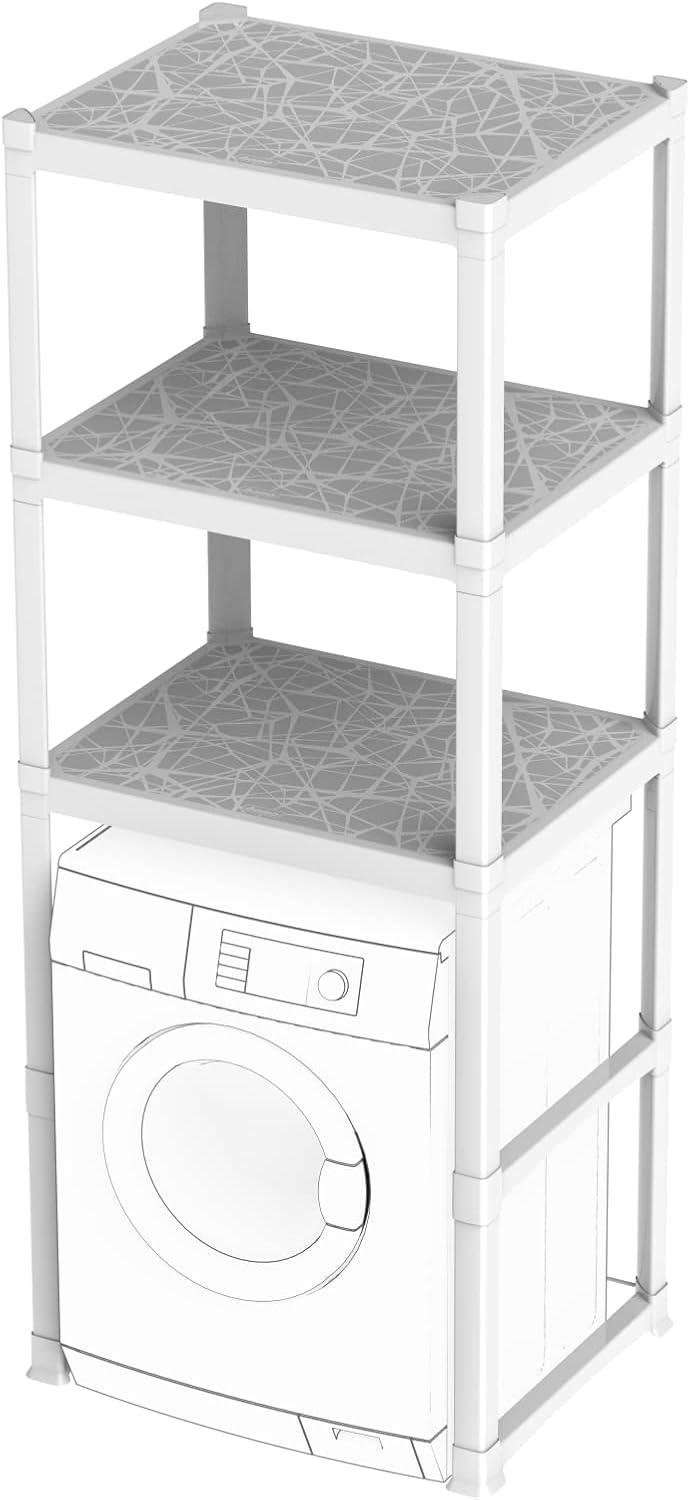 Стеллаж пластиковый PIANO с 3 полками 75x60x184 см Белый (4122)