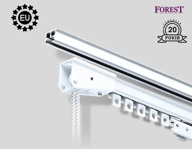 Карниз алюмінієвий з кордовим управлінням Forest CKS розкриття в одну сторону 350 см (2503761544) - фото 4 Карниз алюмінієвий з кордовим управлінням Forest CKS розкриття в одну сторону 350 см (2503761544) - фото 4