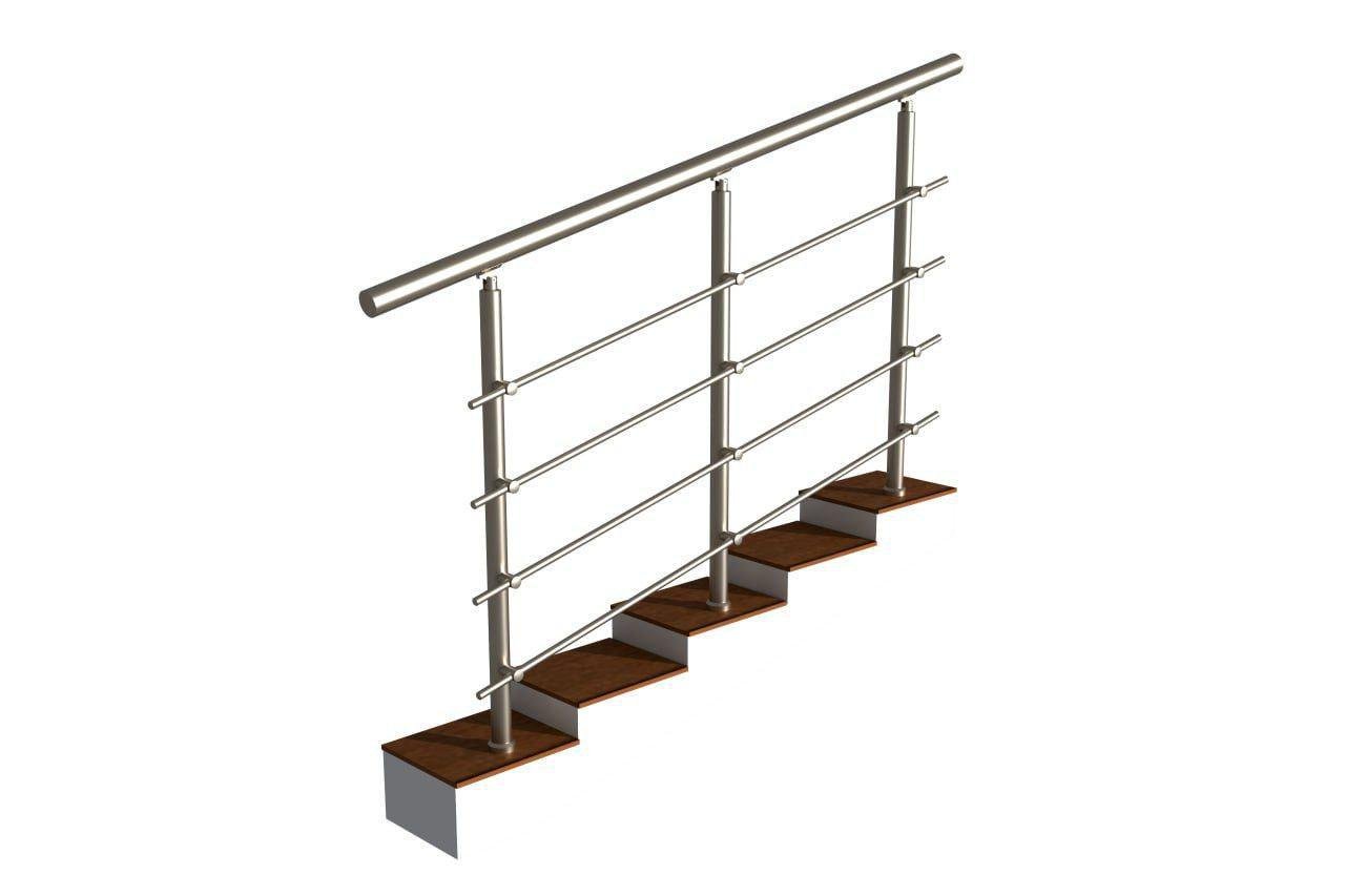 Комплект алюмінієвих поручнів з розбірними леєротримачами L 2 м на 4 леєра (24479788)