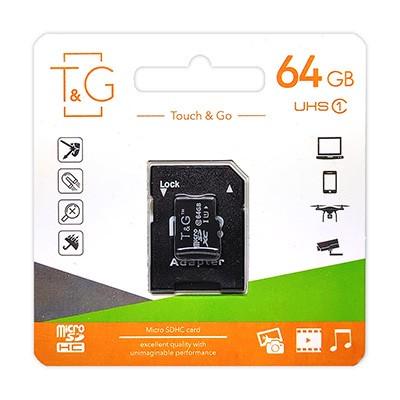 Карта пам'яті з адаптером T&G 64 Гб MicroSDХС 104 Мб/с швидкісна Чорний (743639293463) - фото 2