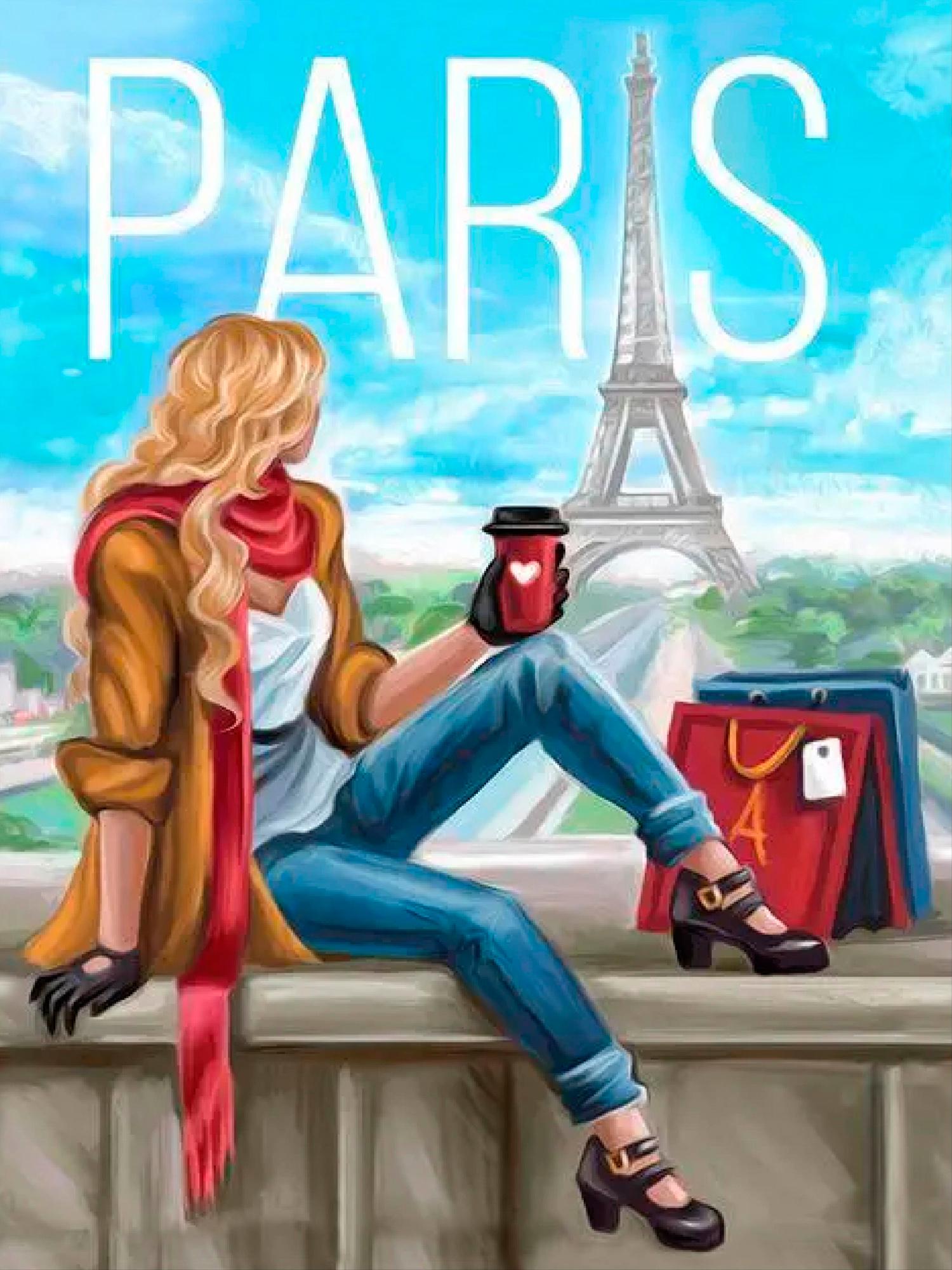 Алмазная мозаика на подрамнике Santi Романтика Парижа 30x40 см (Top-954362)