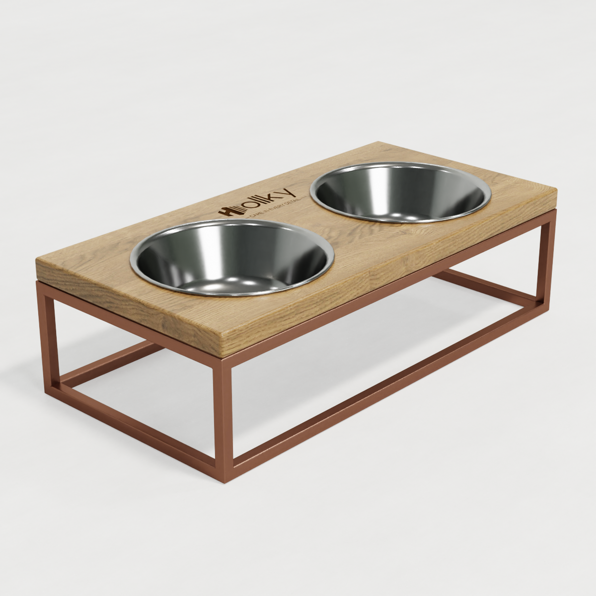 Миски на подставке для средних собак и больших котов Hollky Base M 2х0,95 л (BM-422110-GLNT) - фото 2 Миски на подставке для средних собак и больших котов Hollky Base M 2х0,95 л (BM-422110-GLNT) - фото 2