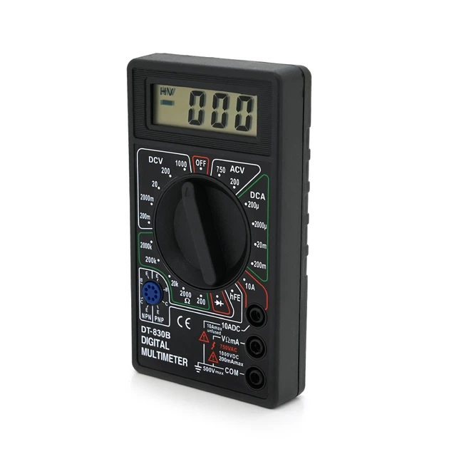 Мультиметр цифровой VOLTRONIC DT-830B 1000в10 А тест диодов и транзисторов Черный (ML-06793)