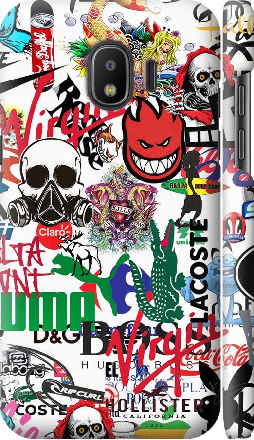 Чехол на Samsung Galaxy J2 2018 Many different logos (4022m-1351-42517)