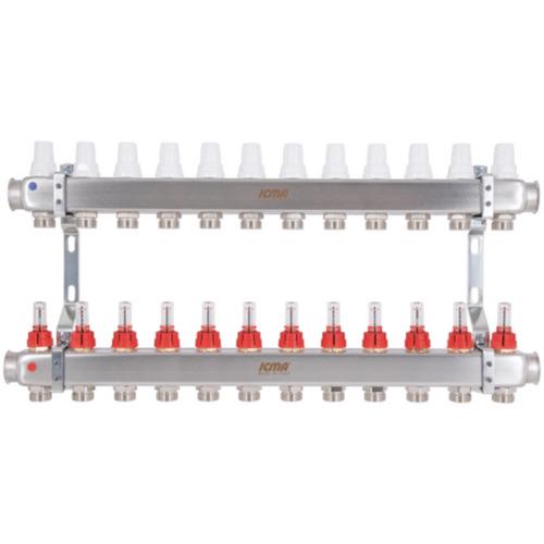 Коллектор для теплого пола ICMA 87K073179PU32QU 12 контуров с расходомерами 1"/3/4" (249938)
