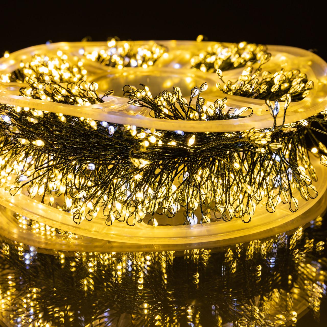Гірлянда новорічна D1500L50MGY Роса 50 м 1500 LED Теплий білий (30123465)
