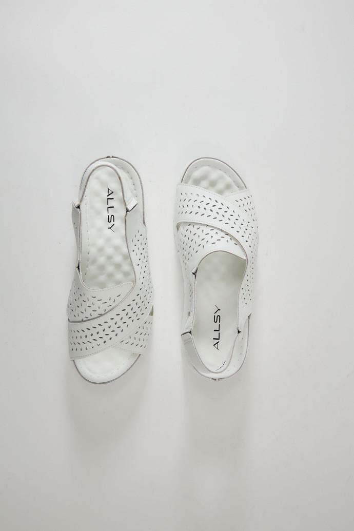 Босоніжки жіночі ALLSY шкіряні р. 39 Білий (195325)