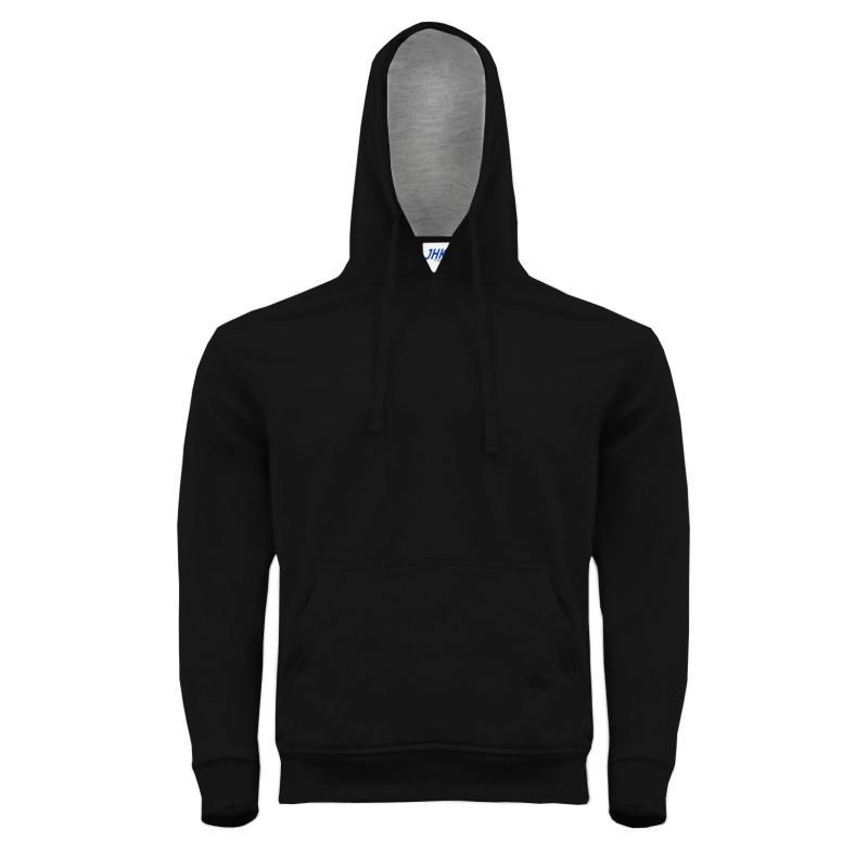 Худи JHK OCEAN KANGAROO CONTRAST S Черно (BK) - Светло-серый меланж (AS)